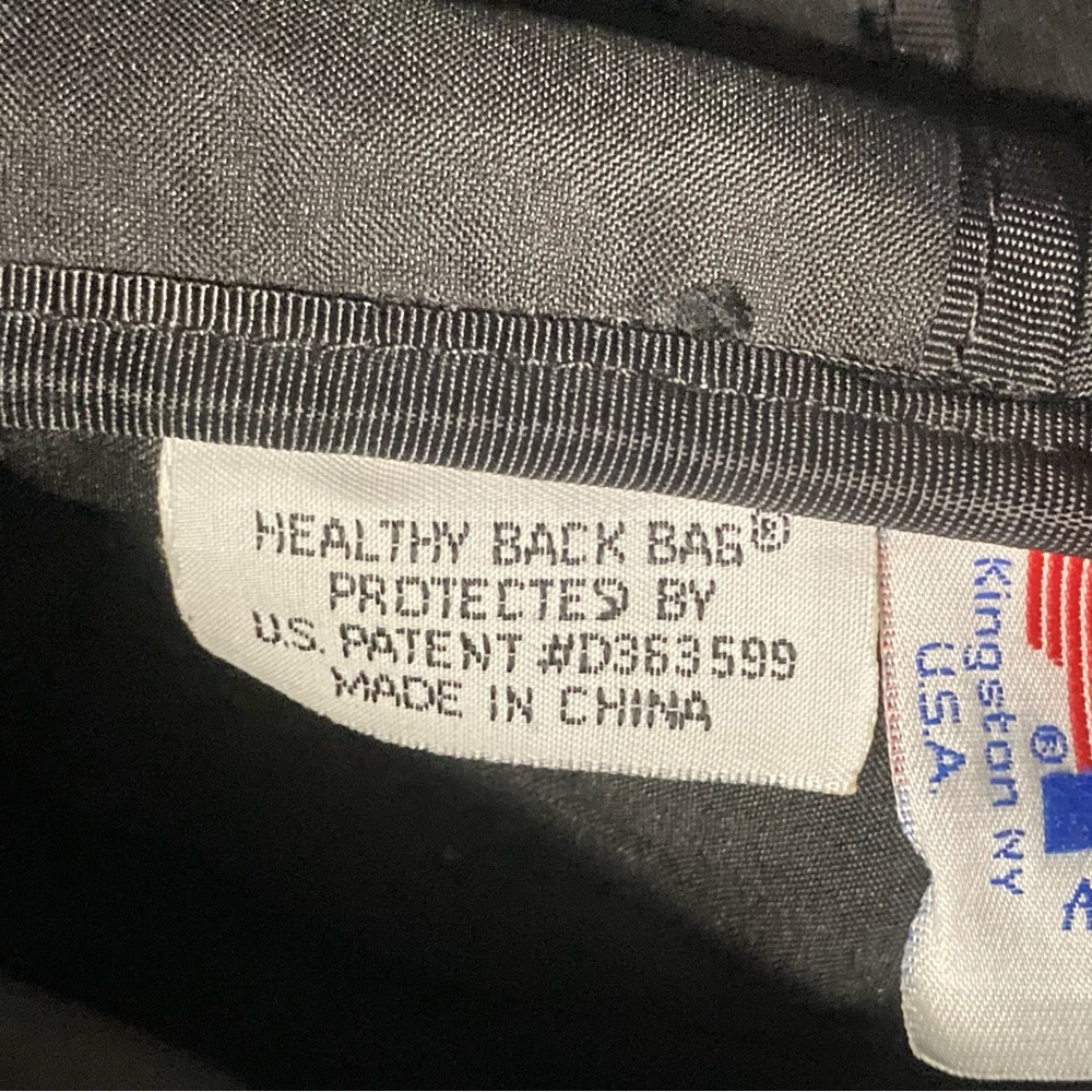 Vintage 1990s L.L.Bean AmeriBag Healthy Back Black Leather Sling Backpack Y2K - Picture 2 of 10